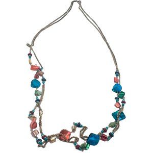 Double Layer Multicolored Lucite Necklace